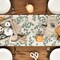 Orange Pumpkins Eucalyptus Leaves Fall Table Runner, Autumn Thanksgiving Kitchen Dining Table Decoration for Home Party Decor 13x72 Inch